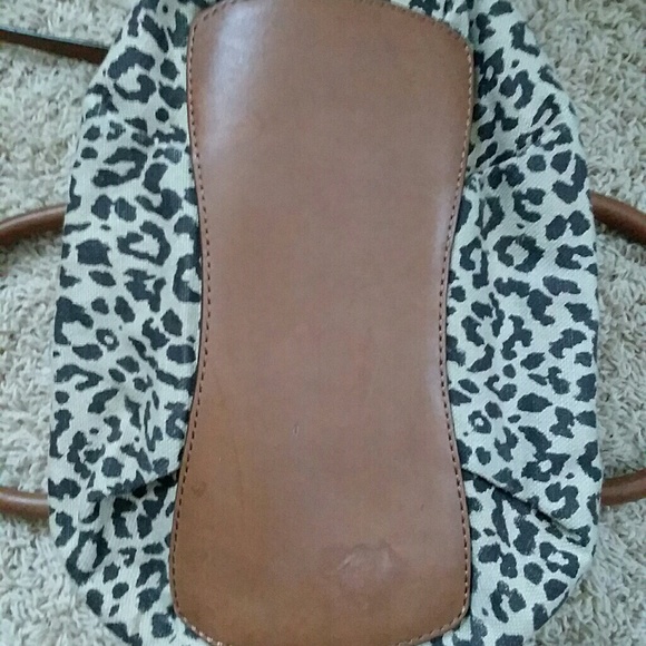 J. Crew Animal Leopard Print Khaki Satchel - Picture 6 of 8